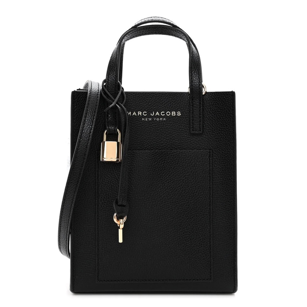 🔥🔥🔥NEW Marc Jacobs Black Leather Mini Grind Satchel Crossbody Bag